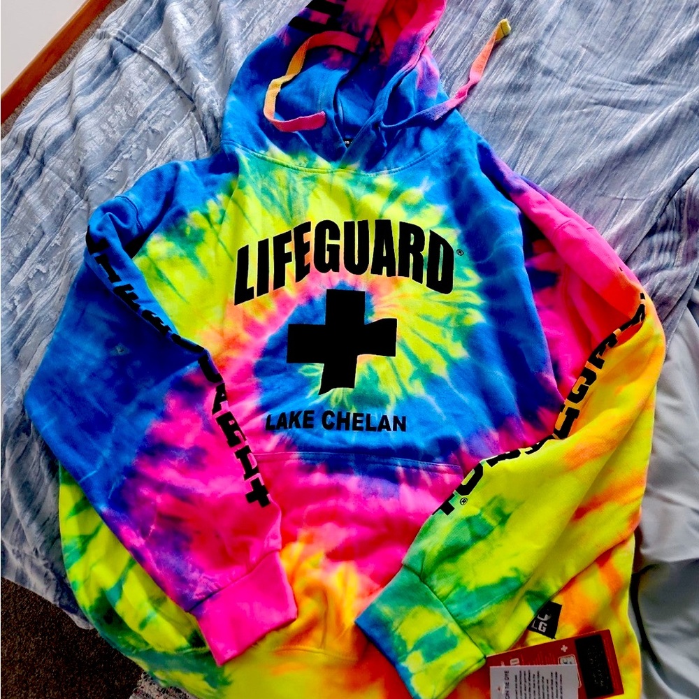 Tie-dye Lake Chelan Lifeguard Hoodie